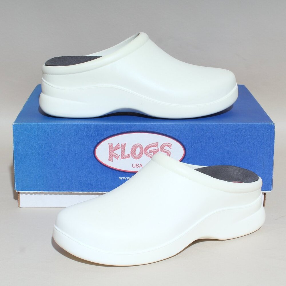 Womens Klogs Footwear Dusty Sz 8 Narrow White Non Slip Work Shoes Slip On Clogs